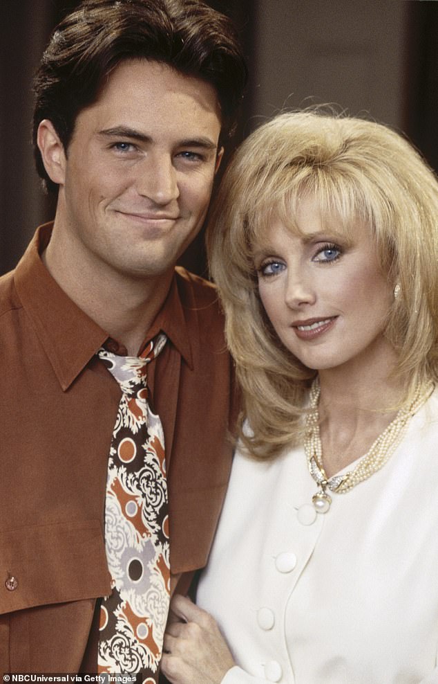 The screen icon played Chandler's famous mother, Nora Bing, in the iconic comedy (pictured); seen with Matthew Perry