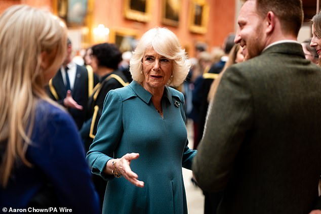 Queen Camilla meets members of Plumpton College, after presenting the Queen's Anniversary Awards for Higher and Further Education
