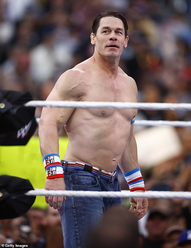 Cena stripped naked at WrestleMania Goes Hollywood at SoFi Stadium last year