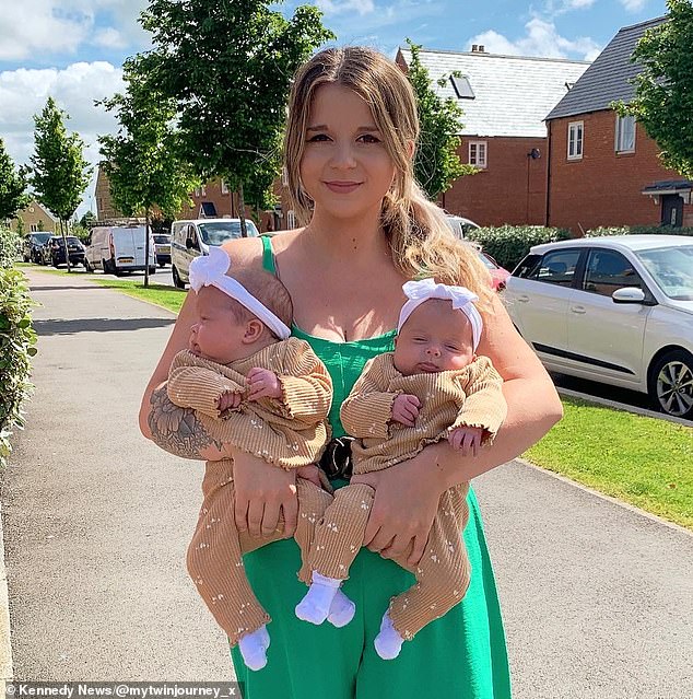 Holly, 25, from Northamptonshire, had signed her twins up with a talent agency.