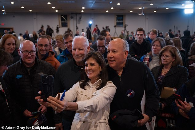 Republican presidential candidate Nikki Haley participates in a rally at the Rochester American Legion in Rochester, New Hampshire, in January.