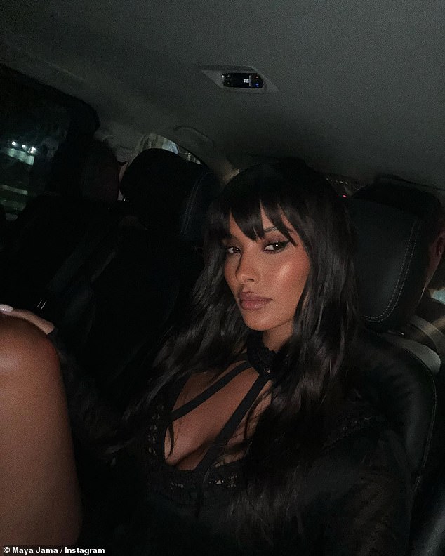 Maya posed for a steamy selfie in the back of a taxi
