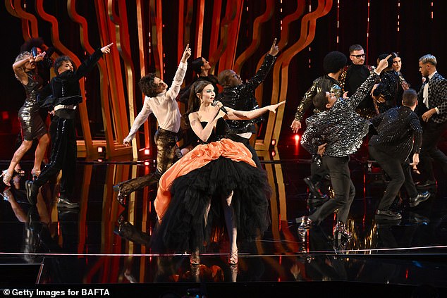 Sophie Ellis-Bextor gave a spectacular performance at the Baftas at the Royal Festival Hall this week (pictured)