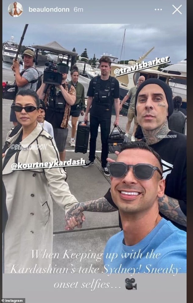 Last week, Lamarre-Condon was still taking selfies with stars, taking this selfie with Kourtney Kardashian and Travis Barker.