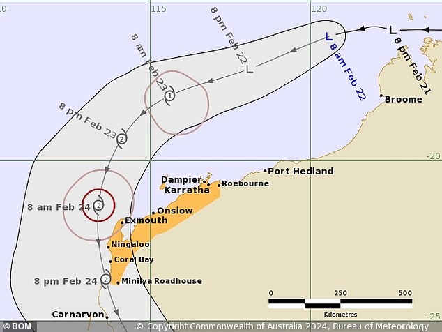 The weather system is expected to re-form on Friday as it moves southwest along the Pilbara coast before crossing the coast on Saturday.