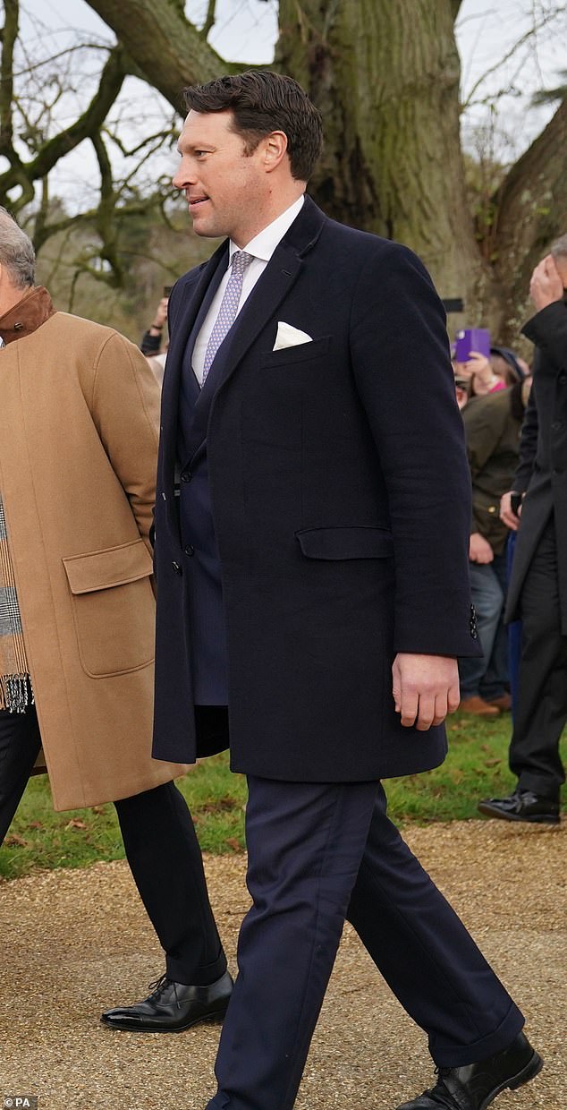 Since then, the so-called 'Major Eye Candy' has regularly accompanied the King and the royal family and even joined their procession to Sandringham Church on Christmas Day last year (pictured).