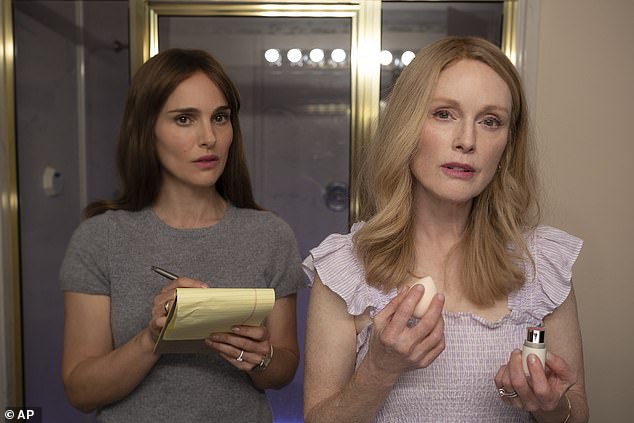 Julianne Moore, right, and Portman in a May-December scene