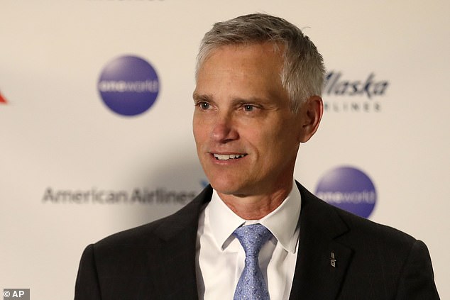 The airline introduced a new rule requiring customers to purchase tickets directly from the airline if they want to earn frequent flyer points (Pictured: CEO Robert Isom)