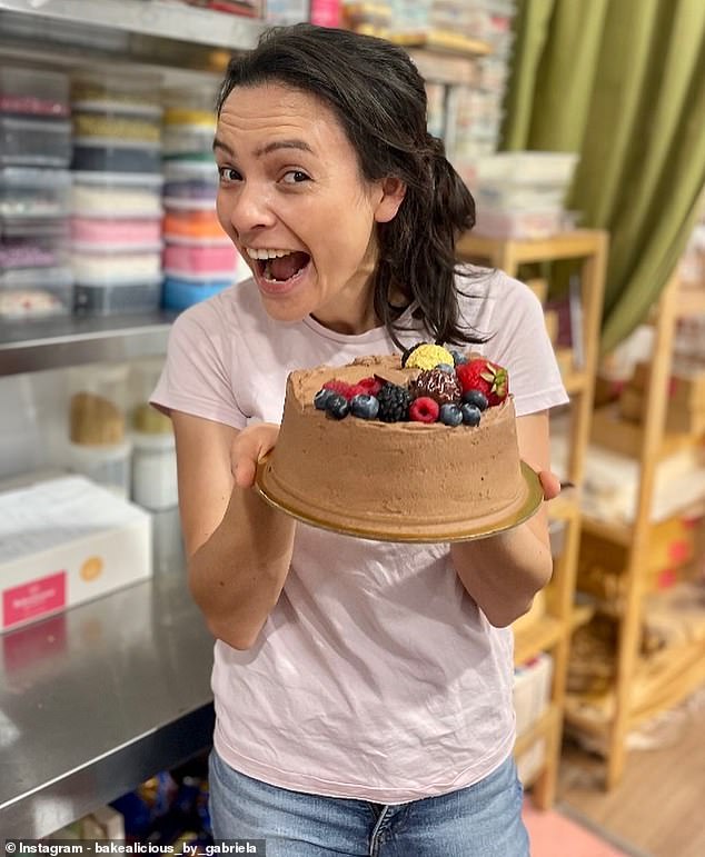 Gabriela is the unofficial cake maker to the stars after making cakes for Harry Styles and Ed Sheeran when they visited Sydney on their tours (pictured with the cake made for Styles)
