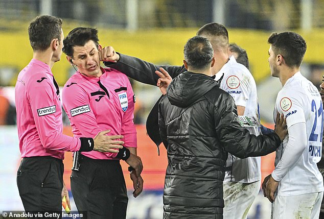 Referee Halil Umut Meler was beaten by MKE Ankaragucu president Faruk Koca on December 11.