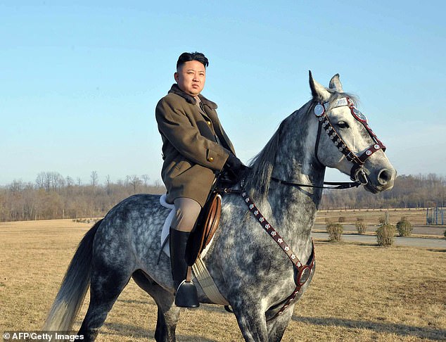 A heavy rider: The chubby supreme leader is reported to weigh around 50 pounds