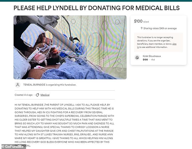 The family of 23-year-old Lyndell Mays also created this GoFundMe for him before he was charged in the Kansas City Super Bowl parade shooting, which left one person dead.