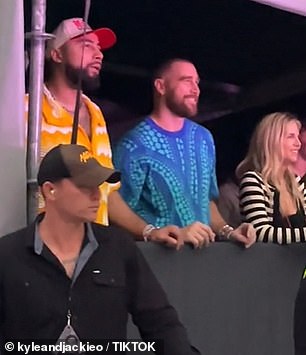 Travis was seen watching Taylor perform from a special VIP box during the show, which took place at Accor Stadium, and the footballer couldn't wipe the smile off his face as Taylor sang the lyrics to her hits.