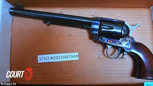 An image of the gun used in the fatal on-set shooting was shown in court Thursday.