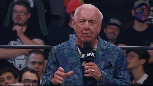 Ric Flair, 74, is signed to AEW and had a recent match with his son-in-law, Andrade.