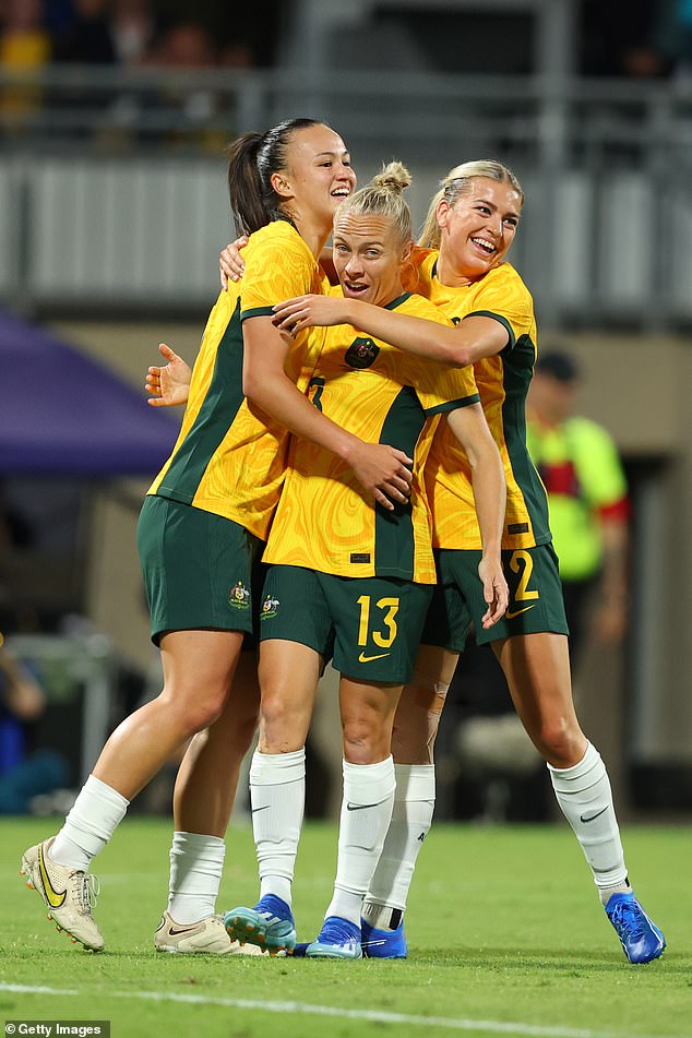Amy Sayer, centre, believes the Matildas have enough weapons to make it to the Olympics without Kerr