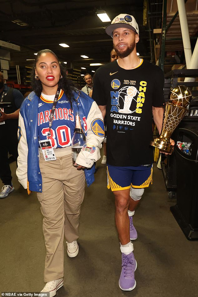 Ayesha (left) is the wife of four-time NBA champion and Golden State Warriors star Steph Curry.