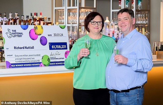 Lancashire couple Richard and Debbie Nuttall win £61 million in lottery