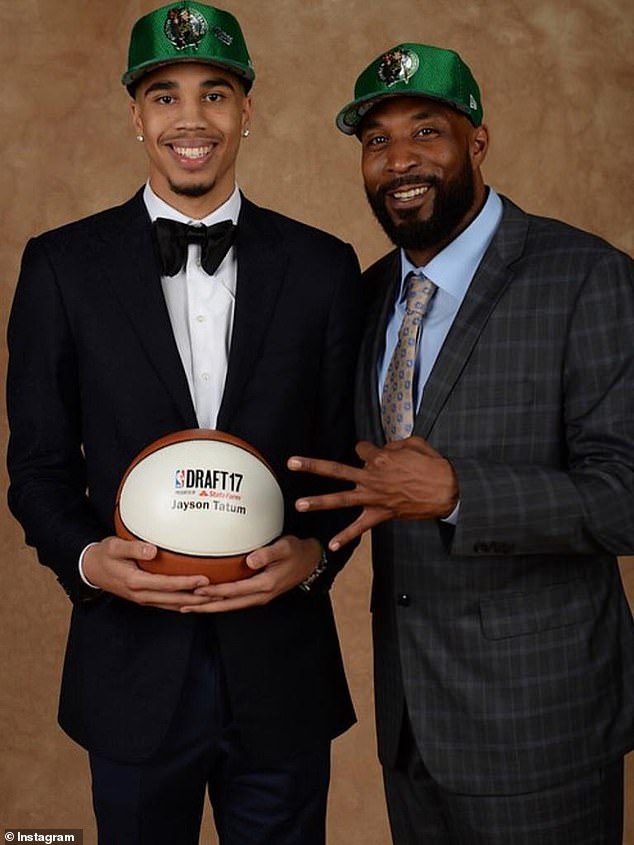The father and son have always enjoyed a close relationship, pictured when Jayson was drafted into the NBA in 2017.