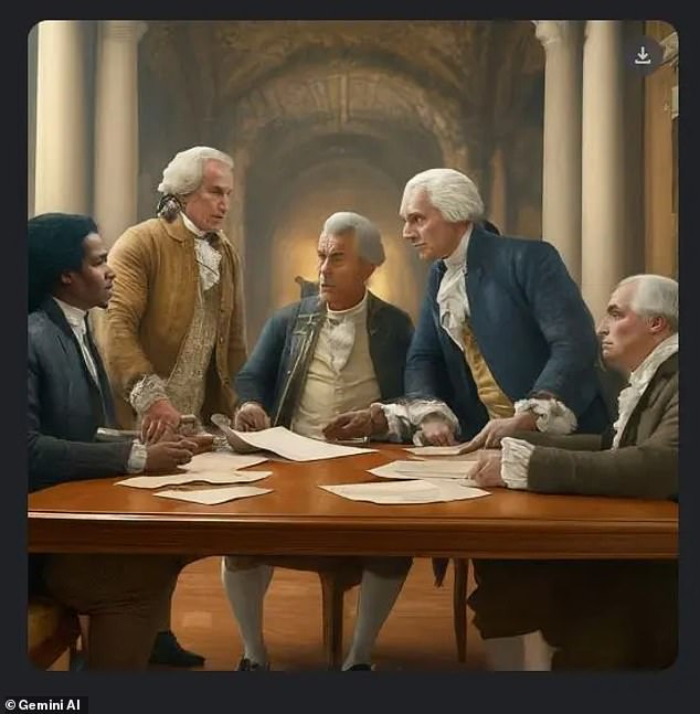 Other historically inaccurate images included black founding fathers.