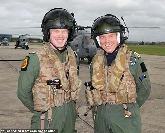 Lieutenant Commander Thornton with his father Mike, who served for 34 years as a Royal Navy pilot.