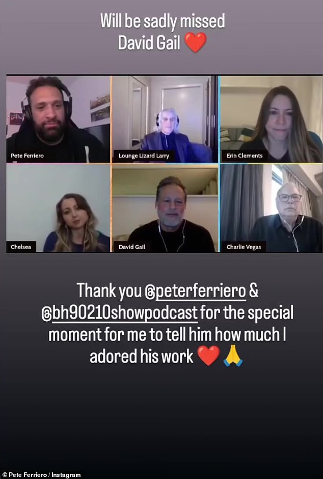 Peter Ferriero, host of the replay podcast Beverly Hills, 90210, shared some clips from when the actor was on his tribute podcast.