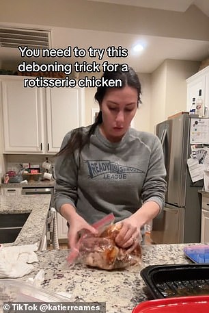 Katie Reames, a real estate agent in Texas, took to TikTok with her top tip for food lovers looking to avoid getting their hands dirty.