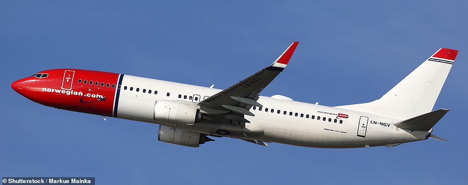 In second place for short-haul flights, with a customer score of 74 percent, are Norwegian (pictured) and Islandair.