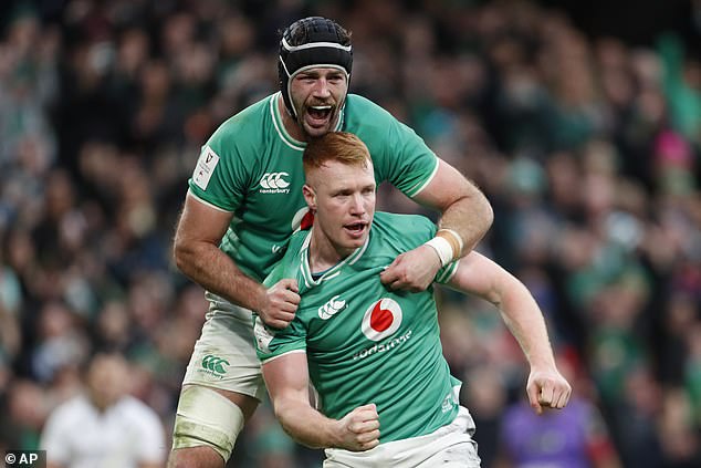 Ciaran Frawley (below) scored a try on his first start for Ireland and condemned Wales to a third successive defeat.