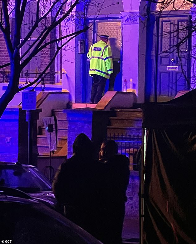 In another scene a police officer can be seen knocking on his door while the camera crew is filming in the background.