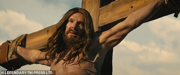 It comes after Benedict was transformed into a beggar who is mistaken for Jesus and brutally crucified in his new film The Book of Clarence.