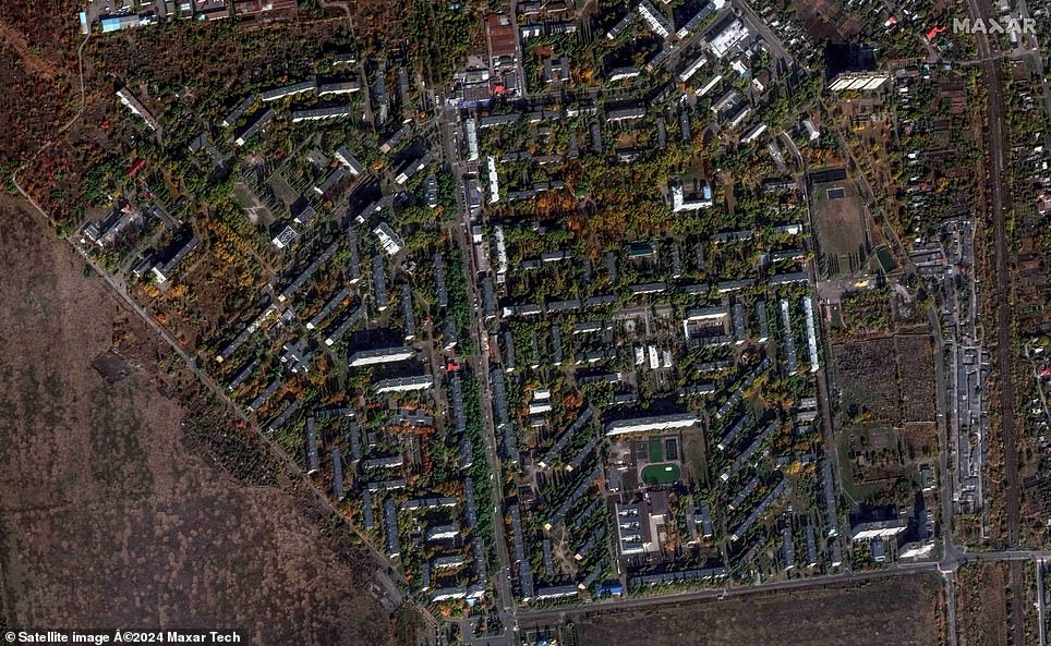 A western neighborhood of the eastern city of Avdiivka, Donetsk Oblast, on October 16, 2021, before the Russian military invasion of Ukraine.