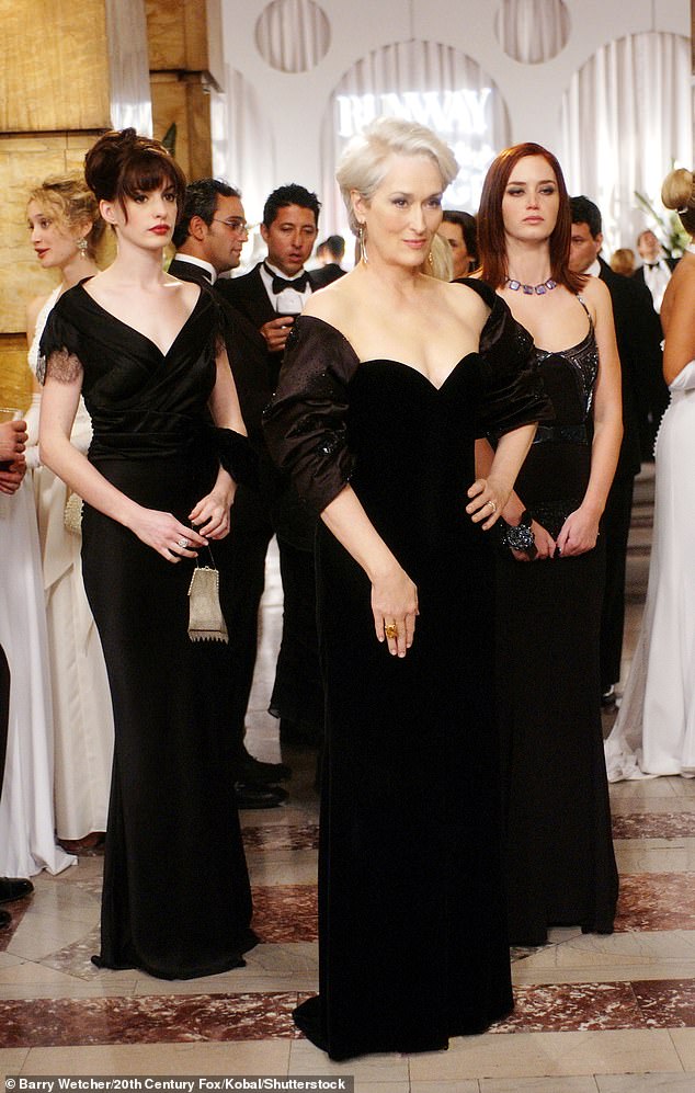Anne is also scheduled to reunite with her The Devil Wears Prada co-stars at the 2024 SAG Awards on Saturday, February 24; seen above in the 2006 film