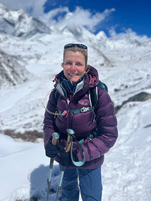 Corinne Turnbull (pictured) at Everest Base Camp. She was diagnosed with osteoporosis shortly before her 40th birthday.