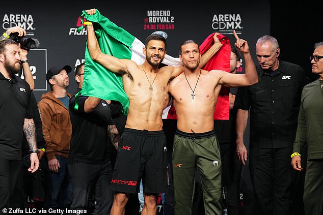 A rematch between featherweights Yair Rodríguez and Brian Ortega served as co-feature