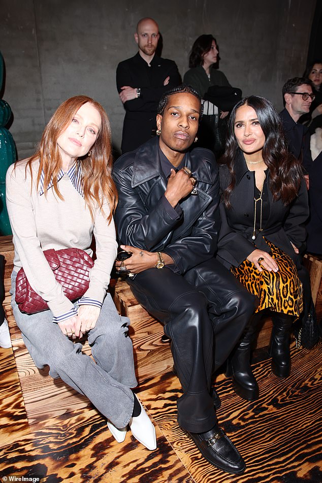 Julianne sat next to A$AP Rocky and Salma in the front row.
