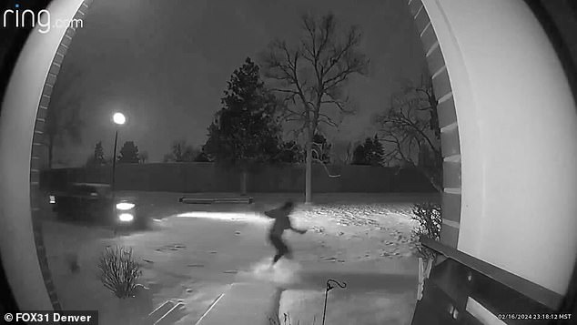 It happened last Friday, and one of the houses captured the anonymous woman walking frantically in the snow while the car followed closely behind her.