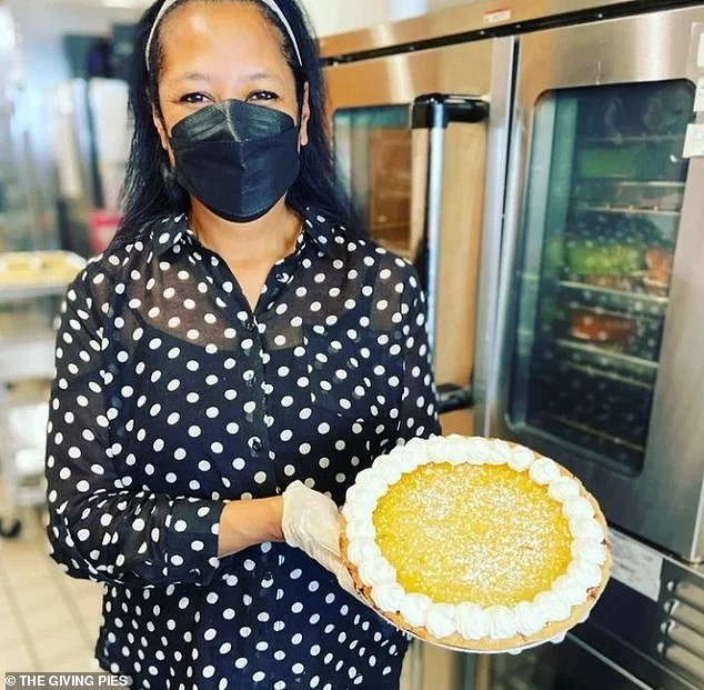 The Giving Pies of San Jose, California, are used to working with large corporations like Meta, Google, Apple and Amazon (pictured: bakery owner Voahangy Rasetarinera)