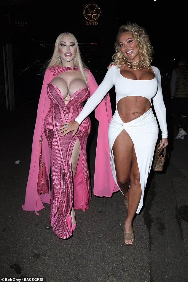 The TV personality was joined by her friend Aisleyne Horgan-Wallace, who also put on a very busty display.