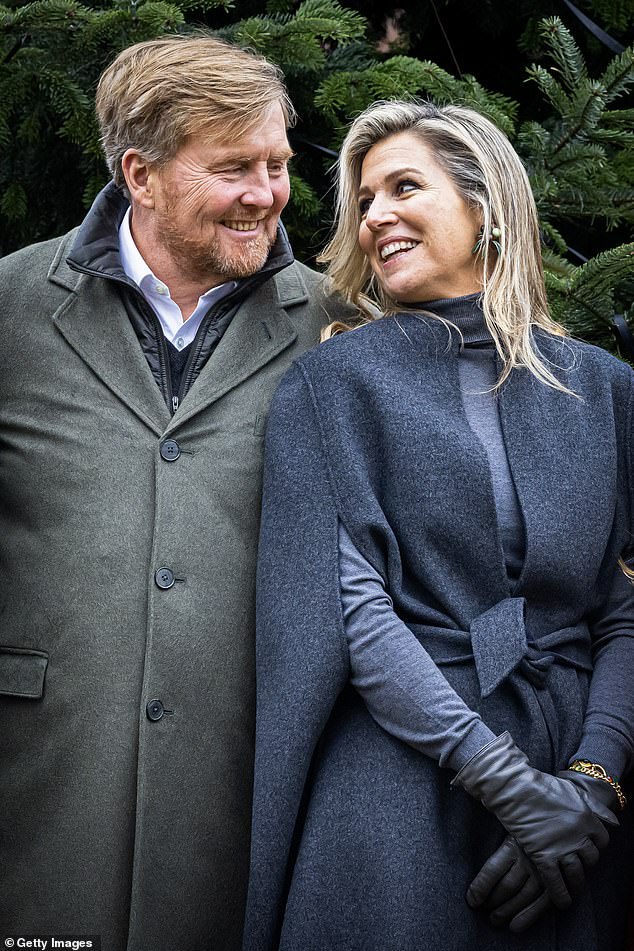 King Willem-Alexander and Queen Máxima of the Netherlands photographed outside the palace last December.