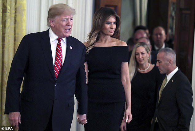 Melania Trump, with Donald Trump in the White House in 2018, rarely appeared in public and, when she did, her assistants tried to get her to go to meetings or record videos since her hair and makeup were already done.