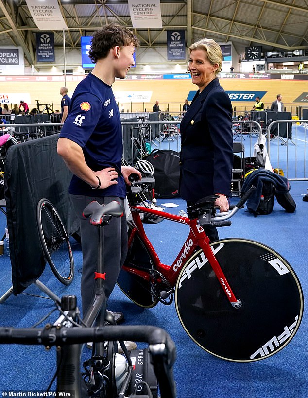 Sophie, 59, patron of the British Cycling Federation, the body that organizes the National Track Championships, was seen speaking to athletes and staff on the first day of the competition.