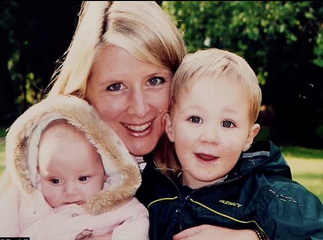 Joanna (pictured with her two children) told a friend that Brown had held a knife to her chest during their relationship.