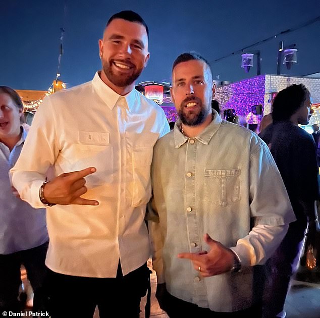 Patrick designs clothes for some of the world's biggest stars, including NFL champion Travis Kelce, who was just in Sydney with his girlfriend Taylor Swift.