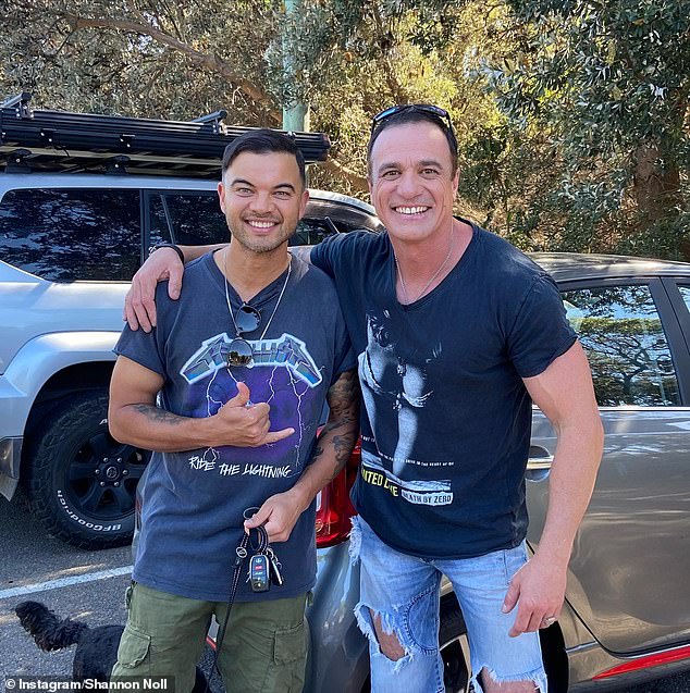 Guy (left) recently joined his former Australian Idol co-star Shannon Noll, 48, (right) on stage to perform one of Shannon's iconic hits.