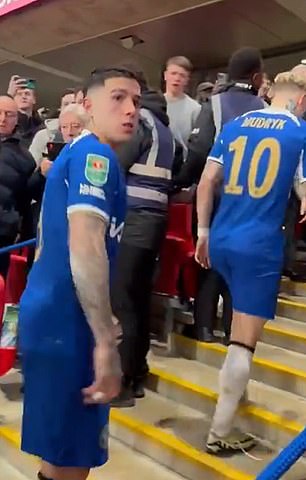 The 23-year-old glared at a Liverpool fan who mocked him after the match.