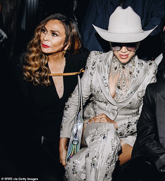 Tina Knowles and Beyonce are seen at the Luar RTW Fall 2024 fashion presentation as part of New York Fashion Week earlier this month.