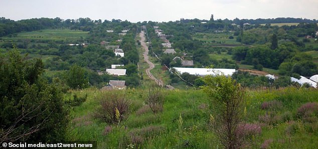 The drone video was reportedly filmed near the village of Ivanivske (pictured), near Bakhmut, on the front lines of the war.