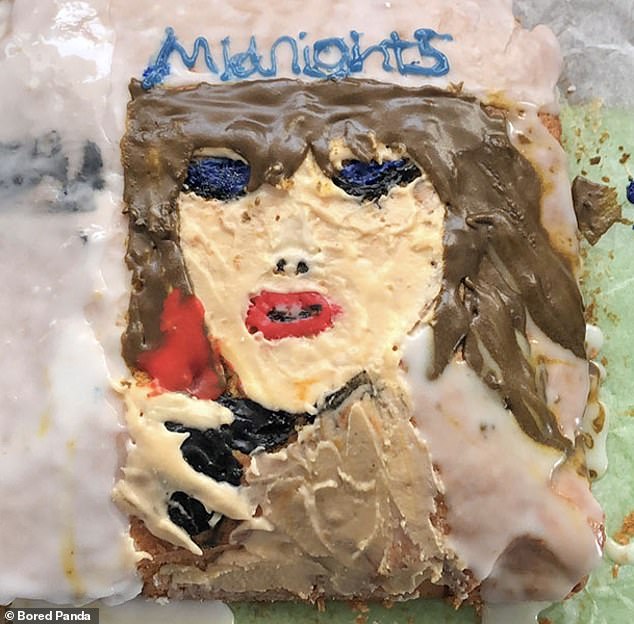 Let's hope she doesn't feel insulted! In honor of the release of Taylor Swift's album Midnights, a fan created this cake of the American star