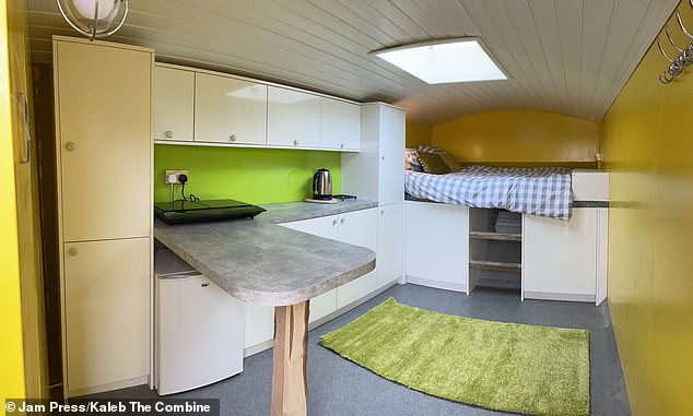 For £120 a night, up to four guests can stay in the combo, but they will have to use the communal facilities block if they want to use the bathroom or shower.